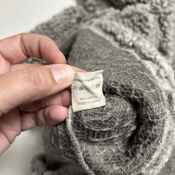 Simply Southern Teddy Bear Faux Fur Sherpa Fleece Mock 1/4 Zip Sweatshirt Top M - Picture 6 of 6